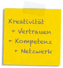 Kreativität + Vertrauen + Kompetenz + Netzwerk